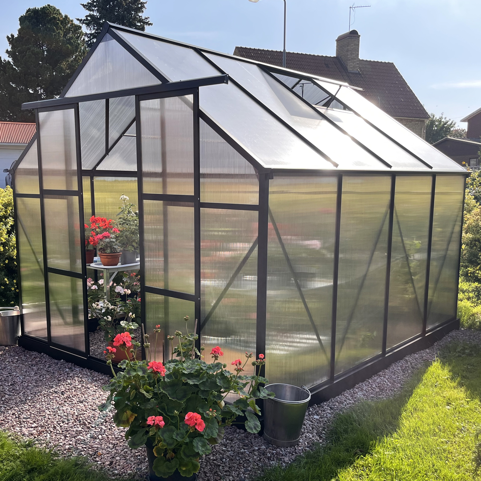 Drivhus 7,2m | 6 mm kanalplast| Hj dyrkningshjde
