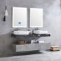 Badevrelsespakke marmor | Dobbelt vask | LED spejl med bluetooth
