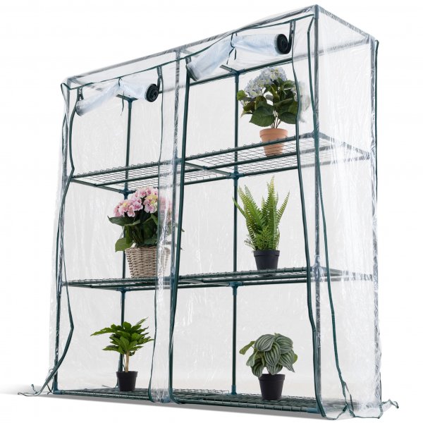 Plast drivhus 0,7m | Stlramme med PVC-belgning
