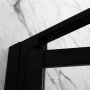 Brusehjrne med sorte profiler | 6 mm sikkerhedsglas